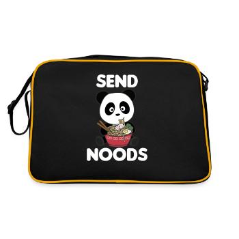 Panda send noods Ramen Süße Kawaii Nudel - Retro Tasche - Schwarz/Gold - Hinten