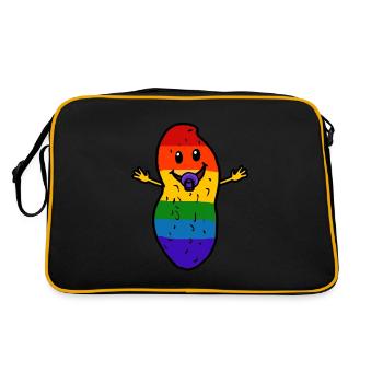 Arachide Bébé LGBT Drapeau arc-en-ciel Gay Pride - Sac Retro - noir/or - Dos