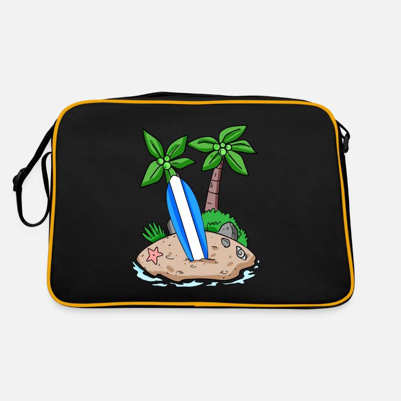 Île avec planche de surf Sac Retro