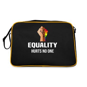 Gender Equality Gleichberechtigung LGBTQ Faust - Retro Tasche - Schwarz/Gold - Hinten