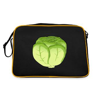 Eisbergsalat Salat Kohl Kohlkopf Gemüse Küche - Retro Tasche - Schwarz/Gold - Hinten