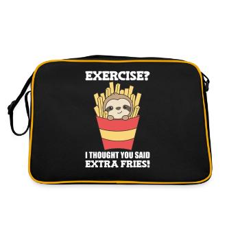 exercise i thougt you said fries funny sloth - Sac Retro - noir/or - Dos
