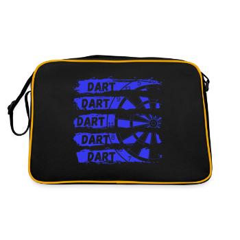 DART DART DART !!! Das coole Dartspieler Darts - Retro Tasche - Schwarz/Gold - Hinten