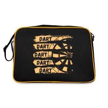 DART DART DART !!! Das coole Dartspieler Darts - Retro Tasche - Schwarz/Gold - Hinten