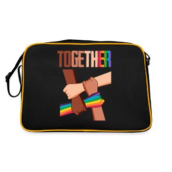 Equality Social Justice Human - Retro Tasche - Schwarz/Gold - Hinten