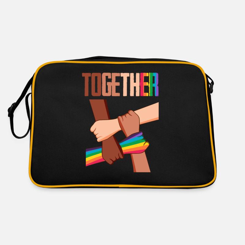 Equality Social Justice Human - Retro Tasche - Schwarz/Gold