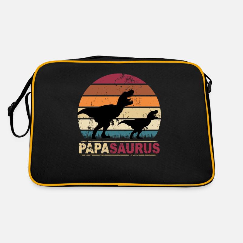 Papa Saurus Dinosaur Families Dino Papasaurus Retro Bag
