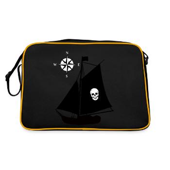 Bateau pirate Skull Compass Windrose Pirates - Sac Retro - noir/or - Dos