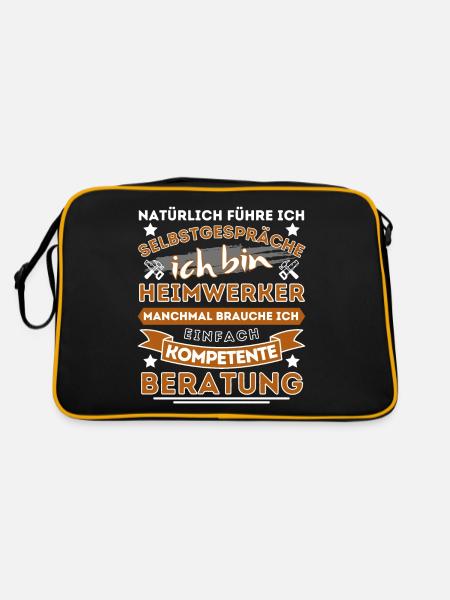 HEIMWERKER HOBBYHANDDWERKER & HANDWERK GESCHENKE - Retro Tasche - Schwarz/Gold - Hinten