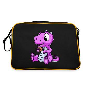 Fantasy for Kids Dino Dinosaur Dragon Baby - Retro Bag - black/gold - Back