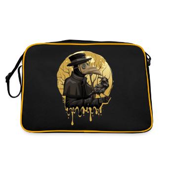Corbeau Noir Death Plague Doctor Occulte Rabe Goth - Sac Retro - noir/or - Dos