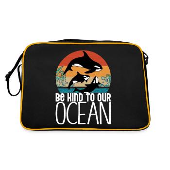 Orca Turque à épée - Be kind to our ocean - Sac Retro - noir/or - Dos