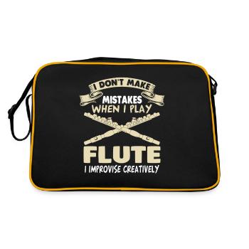 Flûte Fou Flûte Flûte Flûtiste École de musique - Sac Retro - noir/or - Dos