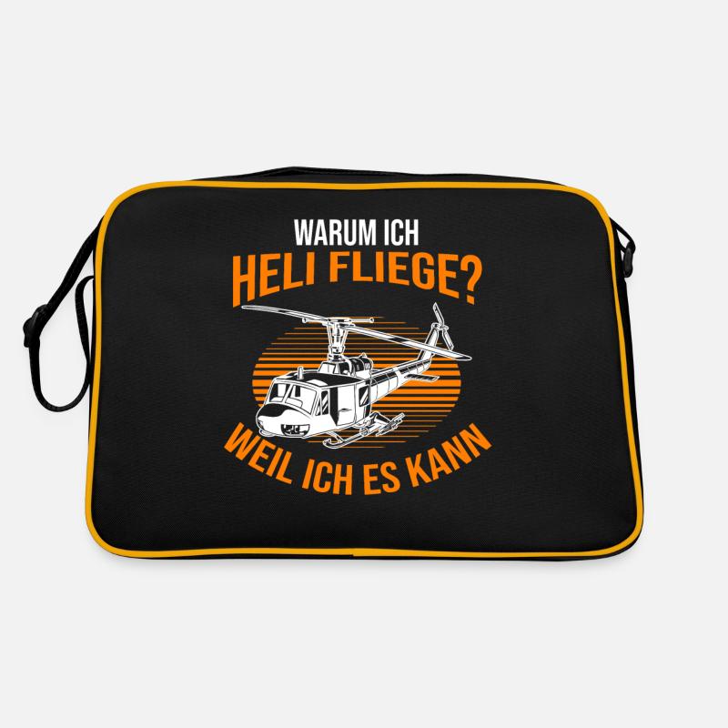 Helikopter Hubschrauber Pilot Hubschrauberpilot Retro Tasche