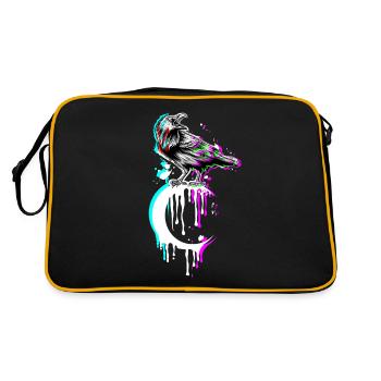 Tarot Card Corbeau Lune Vaporwave Occulte Corbeau Goth - Sac Retro - noir/or - Dos