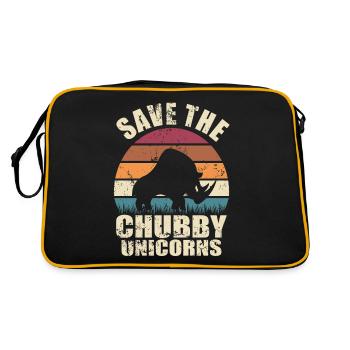 Nashorn Tierrechte - Save The Chubby Unicorns - Retro Tasche - Schwarz/Gold - Hinten