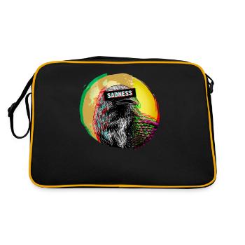 Corbeau Vaporwave Sadness Sadness Black Corbeau Bird Lover - Sac Retro - noir/or - Dos