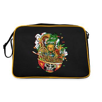 Dragon De Ramen Dans Daruma Bowl Vaporwave Kanagawa - Sac Retro - noir/or - Dos