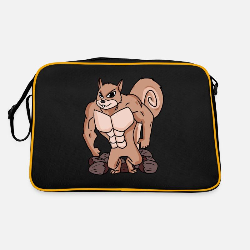 Eichhörnchen mit Muskeln Retro Tasche