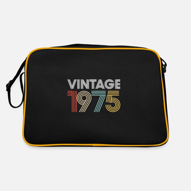 Vintage 1975 Geburtstag - Retro Tasche - Schwarz/Gold