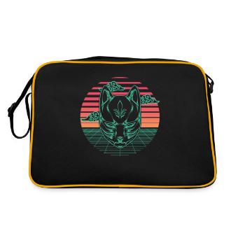 Sythnwave Japon Kitsune Renard Mask Rétro Aesthetic - Sac Retro - noir/or - Dos