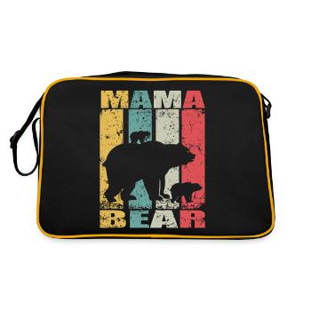 Maman Ours Bébé Ours Famille Mère Ours Maman Ours - Sac Retro - noir/or - Dos