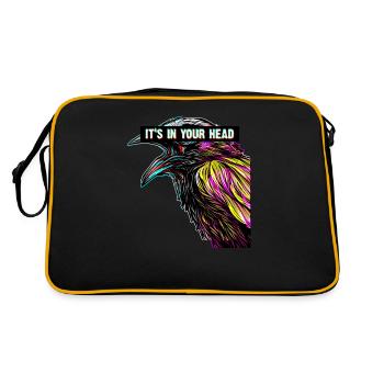 It's In Your Head Sad Rabe Vaporwave Black Crow - Retro Bag - black/gold - Back
