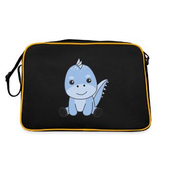 Blue Dino sweet dinosaurs for kids - Retro Bag - black/gold - Back