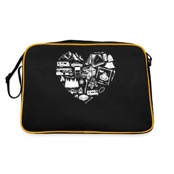 Camping Camper Equipment Motorhome - Retro Tasche - Schwarz/Gold - Hinten