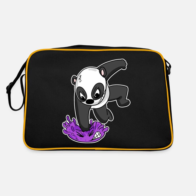 Panda Virus Kampf Retro Tasche