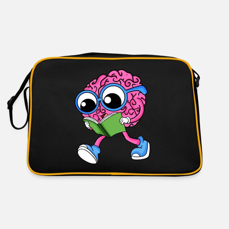 Gehirn am Lesen Retro Tasche