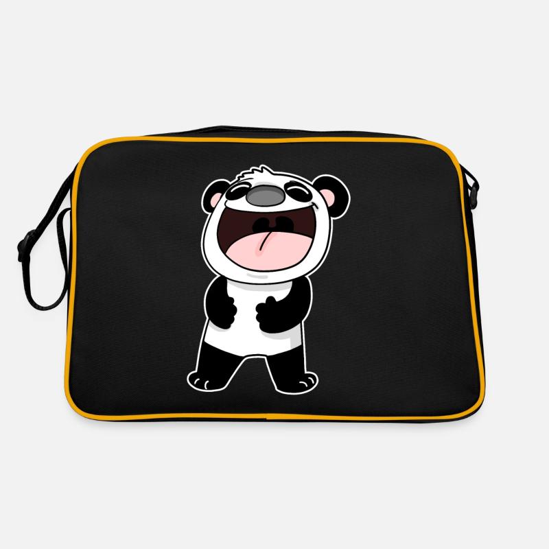 Sweet laughing panda bear Retro Bag