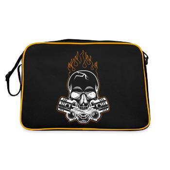Motorcycle Gift Motorsport Racer Motorbike Biker - Retro Bag - black/gold - Back