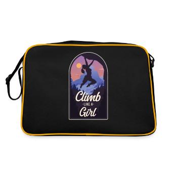 Rock Climbing Climber Climb Like A - Sac Retro - noir/or - Dos