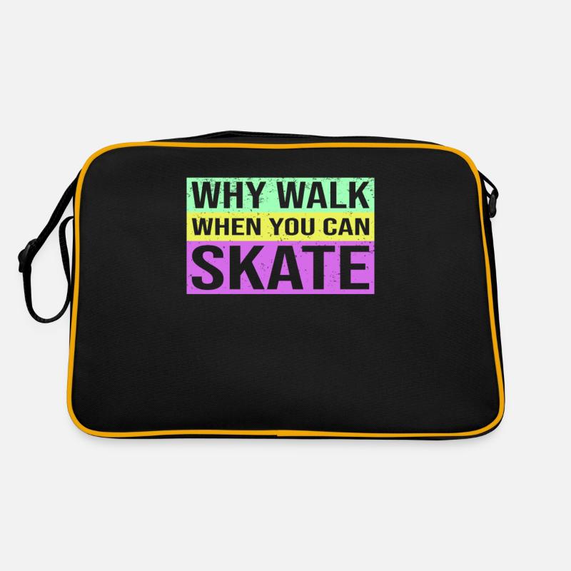 Roller skating Rollerskates Retro Colorful saying Retro Bag