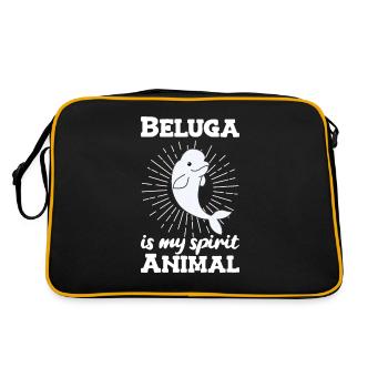 Beluga whale cute animals for kids belugas - Retro Bag - black/gold - Back