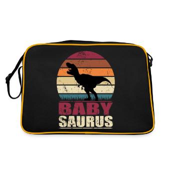 BabySaurus Dinosaur Offspring Baby Dino Birth - Retro Bag - black/gold - Back