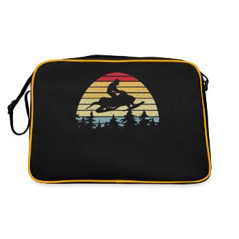 Retro Motorschlitten Skidoo Schneemobil - Retro Tasche - Schwarz/Gold - Hinten