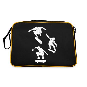 Skateboard Skateboarder Skater - Skatepark Skating - Retro Bag - black/gold - Back