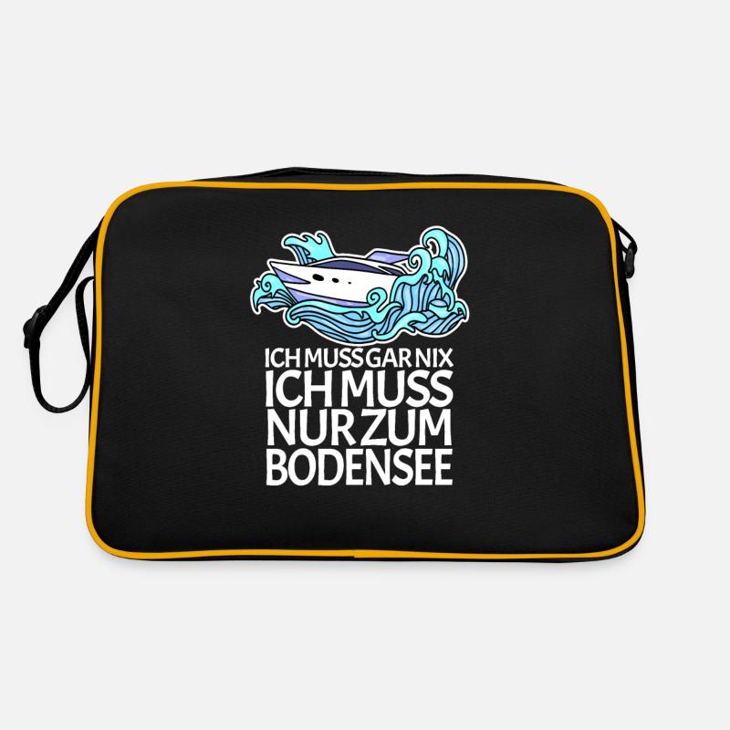 Bodensee - Retro Tasche - Schwarz/Gold