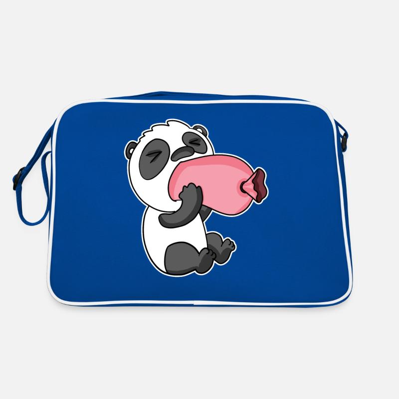 Panda mit Wurst Retro Tasche