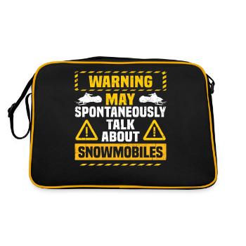 Funny Snowmobiling Snowmobile - Retro Bag - black/gold - Back