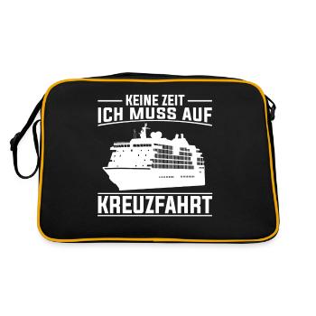 Schiffsreise Kreuzfahrer Schifffahrt Schiff Kreuzf - Retro Tasche - Schwarz/Gold - Hinten