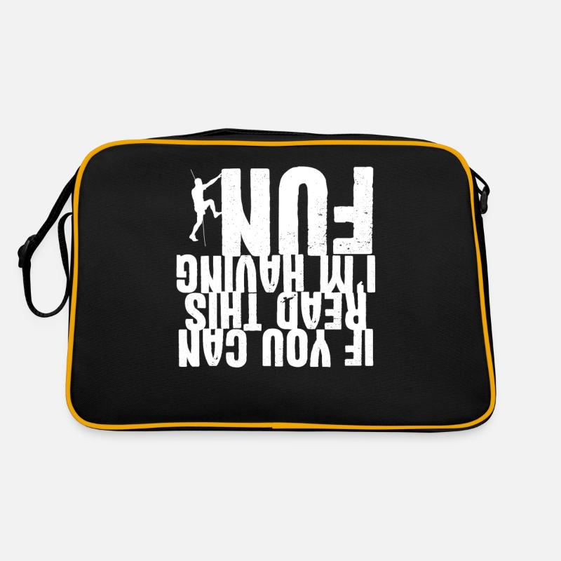 Rock Climbing Climber You Can Read - Retro Tasche - Schwarz/Gold