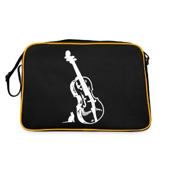 Cats Guitars Musicians Guitarist Guitar Player - Retro Bag - black/gold - Back