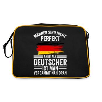 Deutschland Deutsch Deutsche Deutscher Deutsche Mä - Retro Tasche - Schwarz/Gold - Hinten