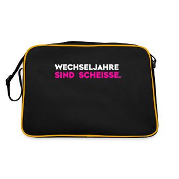 Wechseljahre sind scheiße - Retro Tasche - Schwarz/Gold - Hinten