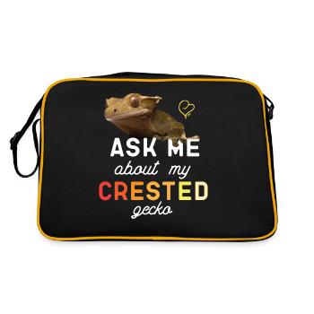 Ask Me About My Crested Gecko - Sac Retro - noir/or - Dos