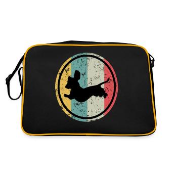 Dackel Hund Hundebesitzer Dackel Welpe Dachshund - Retro Tasche - Schwarz/Gold - Hinten