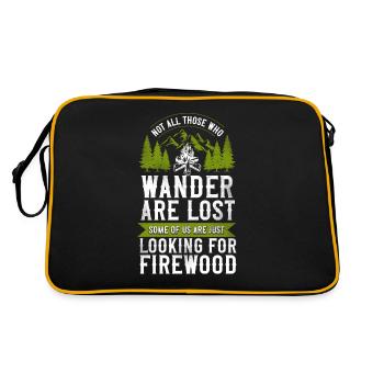 Camping Looking For Firewood - Retro Bag - black/gold - Back